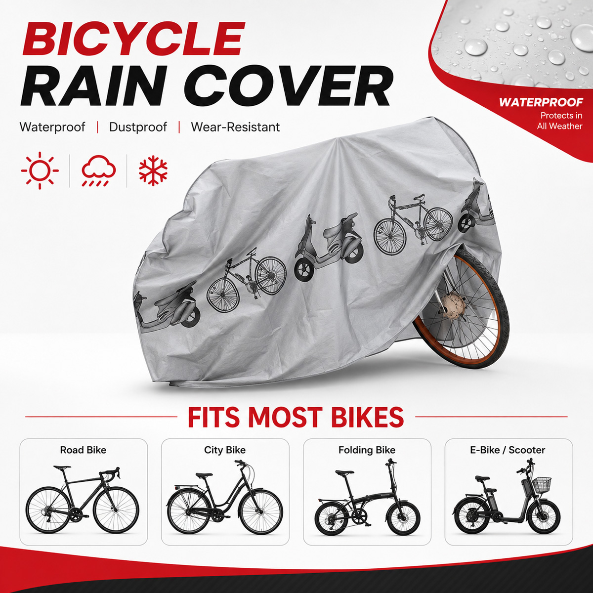 PINMOAP Universele fietsregenh - Cycling Gear Organizer recensie en prijs